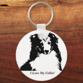 I Love My Collie Custom Key Chain Sleutelhanger (Voorkant)