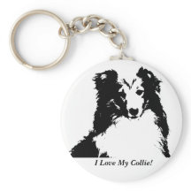 I Love My Collie Custom Key Chain
