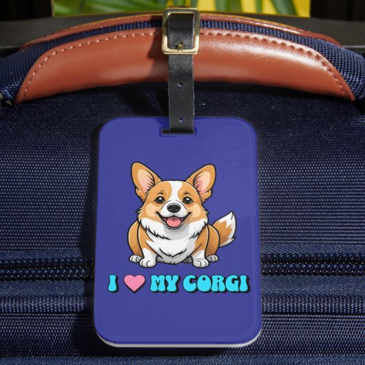 I Love My Corgi Bagagelabel (Voorkant Insitu 2)