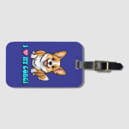 I Love My Corgi Bagagelabel