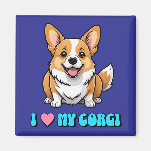 I Love My Corgi Magneet (Voorkant)