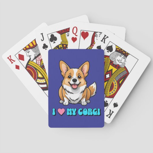 I Love My Corgi Pokerkaarten (Achterkant)
