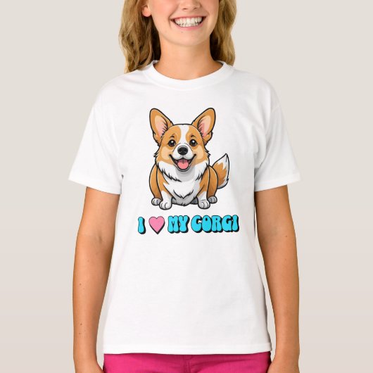 I Love My Corgi T-shirt (Voorkant)