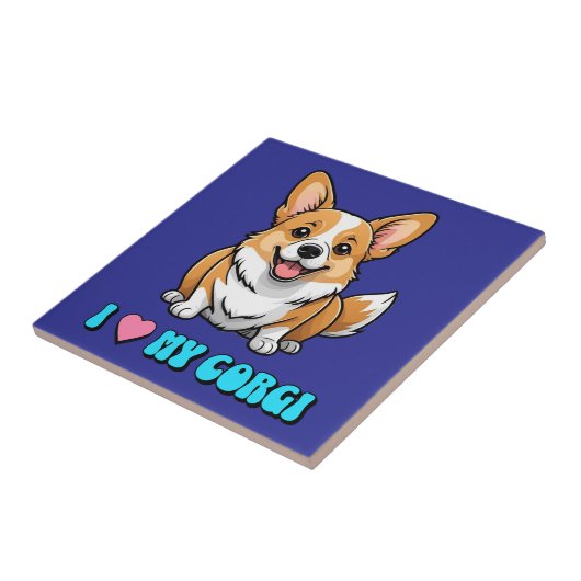 I Love My Corgi Tegeltje (Zijkant)