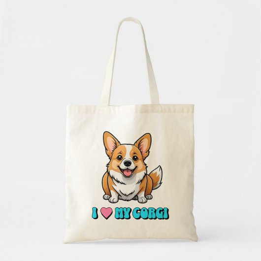 I Love My Corgi Tote Bag (Voorkant)