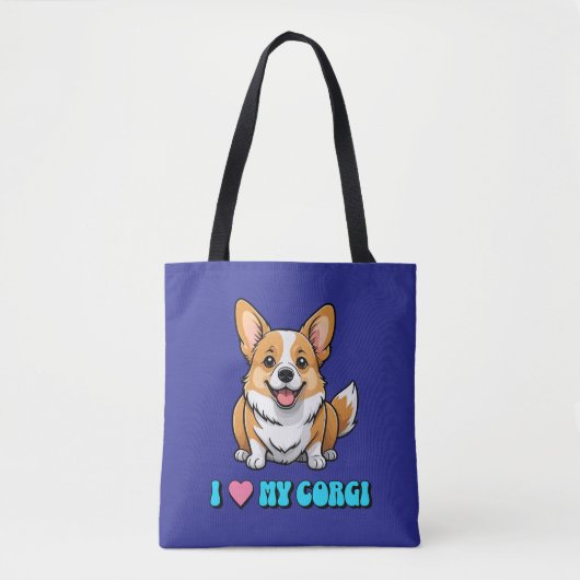 I Love My Corgi Tote Bag (Voorkant)