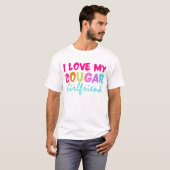 I Love My Cougar Girlfriend Back Print Boyfriend  T-shirt (Voorkant volledig)