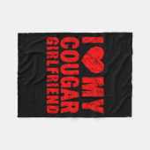 I Love My Cougar Girlfriend Heart Valentine Couple Fleece Deken (Voorkant (Horizontaal))