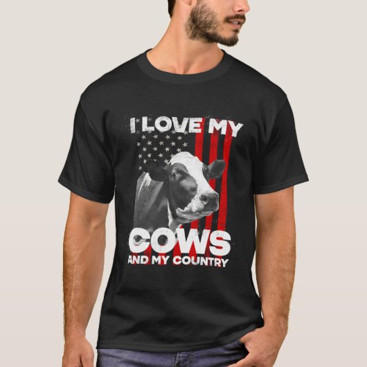 I love my cows dairy farmer farming     t-shirt (Voorkant)