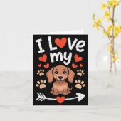 I Love My Dachshund - Wiener Dog Trainer Breeder P Kaart (Gele Bloem)