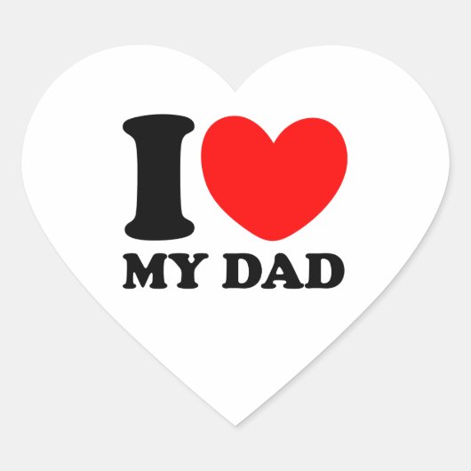 I Love My Dad Hart Sticker (Voorkant)