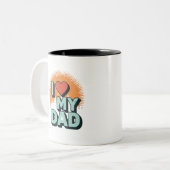 I Love My Dad Mug – Heartfelt Custom Gift Tweekleurige Koffiemok (Voorkant links)