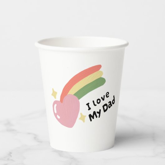 I Love My Dad Papieren Bekers (Voorkant)