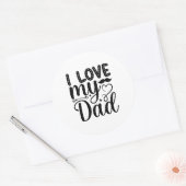 I Love My Dad Ronde Sticker (Envelop)