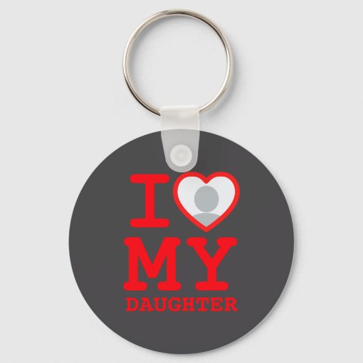 I Love My Daughter Funny Fathers Day  Sleutelhanger (Voorkant)