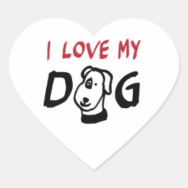 I Love My Dog beroemd gemaakt door Dog Illustratio Hart Sticker