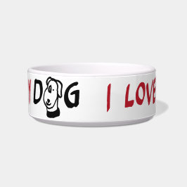 I Love My Dog beroemd gemaakt door Dog Illustratio Voerbakje
