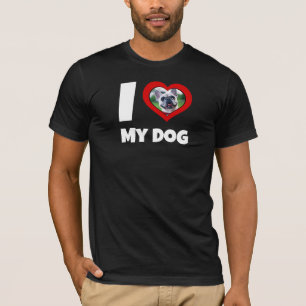 'I Love My Dog' Custom Photo Valentijnsdag T-shirt