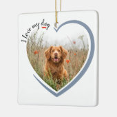 I Love My Dog Heart Photo Sierkussen Keramisch Ornament (Links)