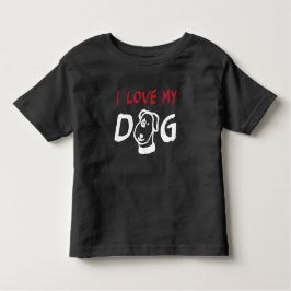 I Love My Dog met hondenillustratie Peuter T-shirt