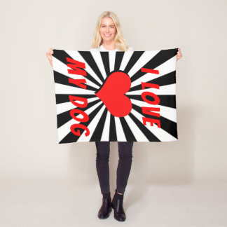 I love my dog mit Herz Fleece Deken