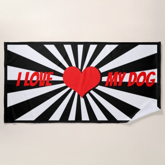 I love my dog mit Herz Strandlaken (Voorkant)