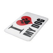 I love my dog throw pillow badmat (Gekanteld)