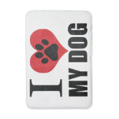 I love my dog throw pillow badmat (Voorkant Verticaal)