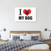 I love my dog throw pillow canvas afdruk (Insitu (Slaapkamer))