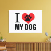 I love my dog throw pillow canvas afdruk (Insitu (Woonkamer))