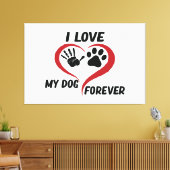 I love my dog throw pillow canvas afdruk (Insitu (Woonkamer))