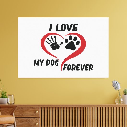 I love my dog throw pillow canvas afdruk (Insitu (Woonkamer))