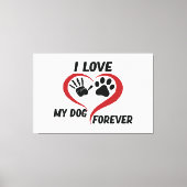 I love my dog throw pillow canvas afdruk (Voorkant)