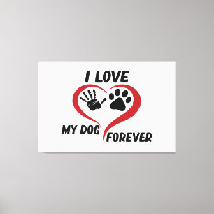 I love my dog throw pillow canvas afdruk