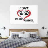 I love my dog throw pillow canvas afdruk (Insitu (Slaapkamer))