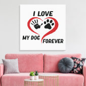 I love my dog throw pillow canvas afdruk (Insitu (Woonkamer))