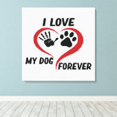 I love my dog throw pillow canvas afdruk (Insitu (Houten vloer))