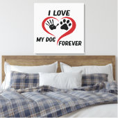 I love my dog throw pillow canvas afdruk (Insitu (Slaapkamer))