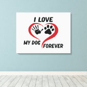 I love my dog throw pillow canvas afdruk (Insitu (Houten vloer))
