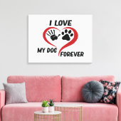 I love my dog throw pillow canvas afdruk (Insitu (Woonkamer))