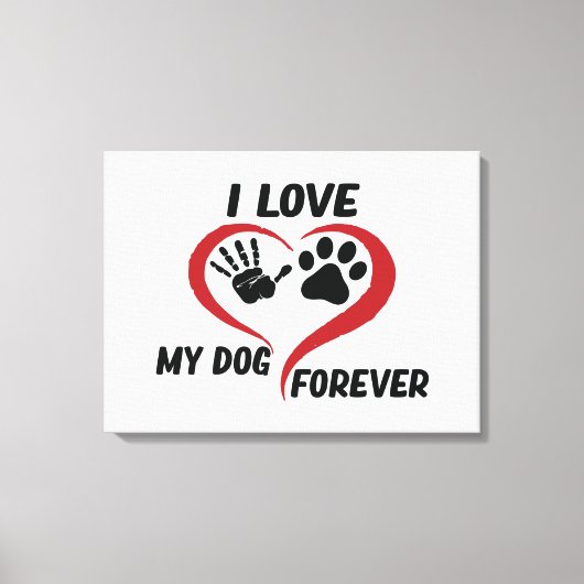 I love my dog throw pillow canvas afdruk (Voorkant)