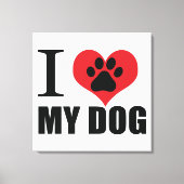 I love my dog throw pillow canvas afdruk (Voorkant)