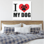 I love my dog throw pillow canvas afdruk (Insitu (Slaapkamer))