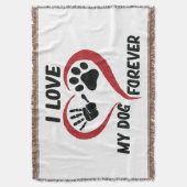 I love my dog throw pillow deken (Voorkant Verticaal)