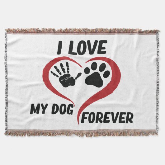 I love my dog throw pillow deken (Voorkant)