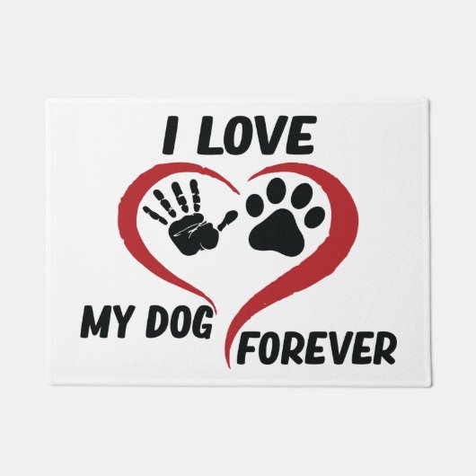 I love my dog throw pillow deurmat (Voorkant)
