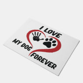 I love my dog throw pillow deurmat (Schuin)