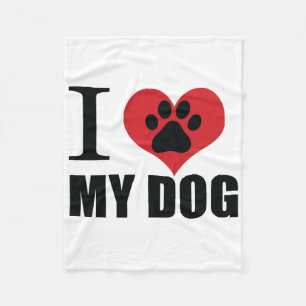 I love my dog throw pillow fleece deken