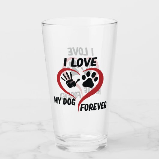 I love my dog throw pillow glas (Voorkant)