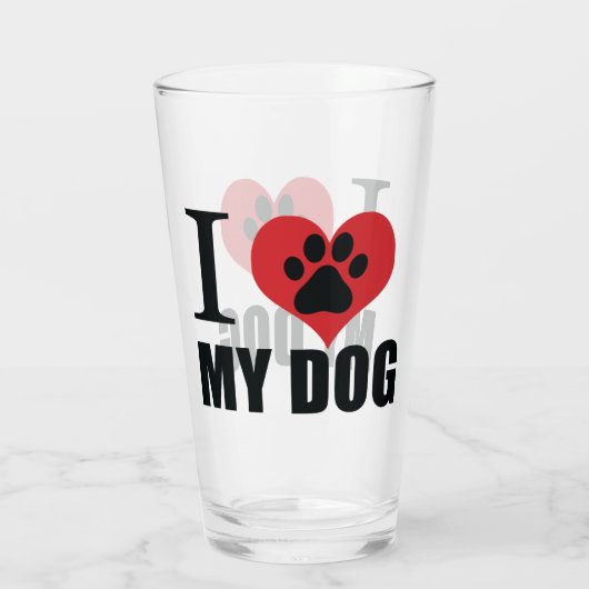I love my dog throw pillow glas (Achterkant)